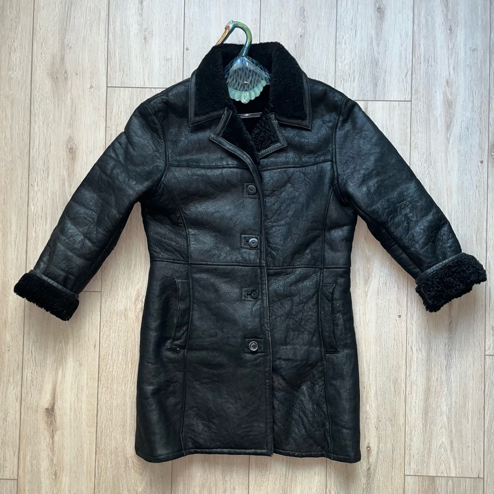 90’s Runway USA Wool Shearling Leather Coat